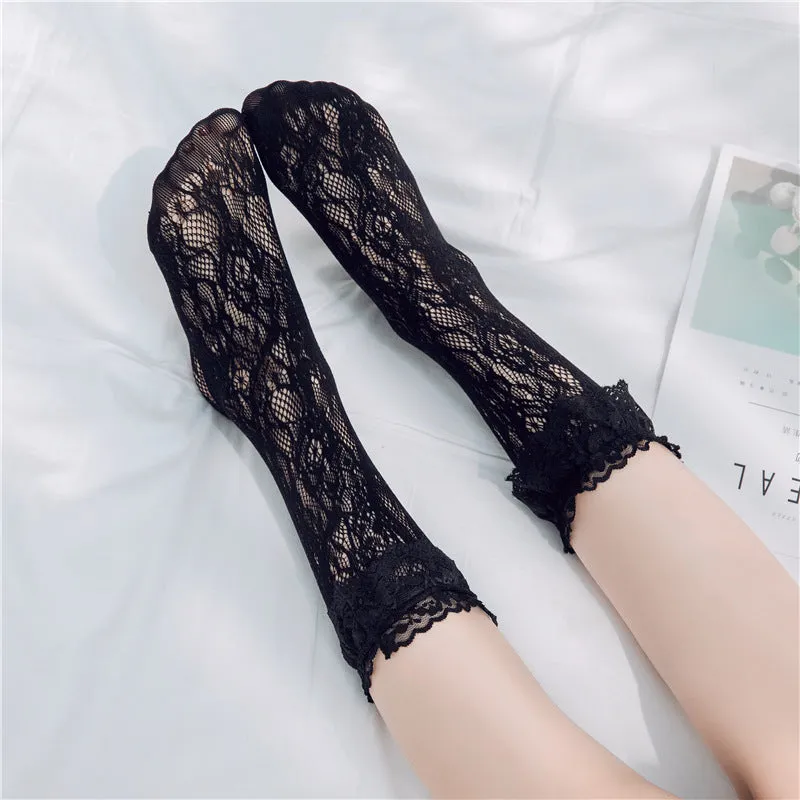 Summer Thin See-throug Lace Lolita Socks