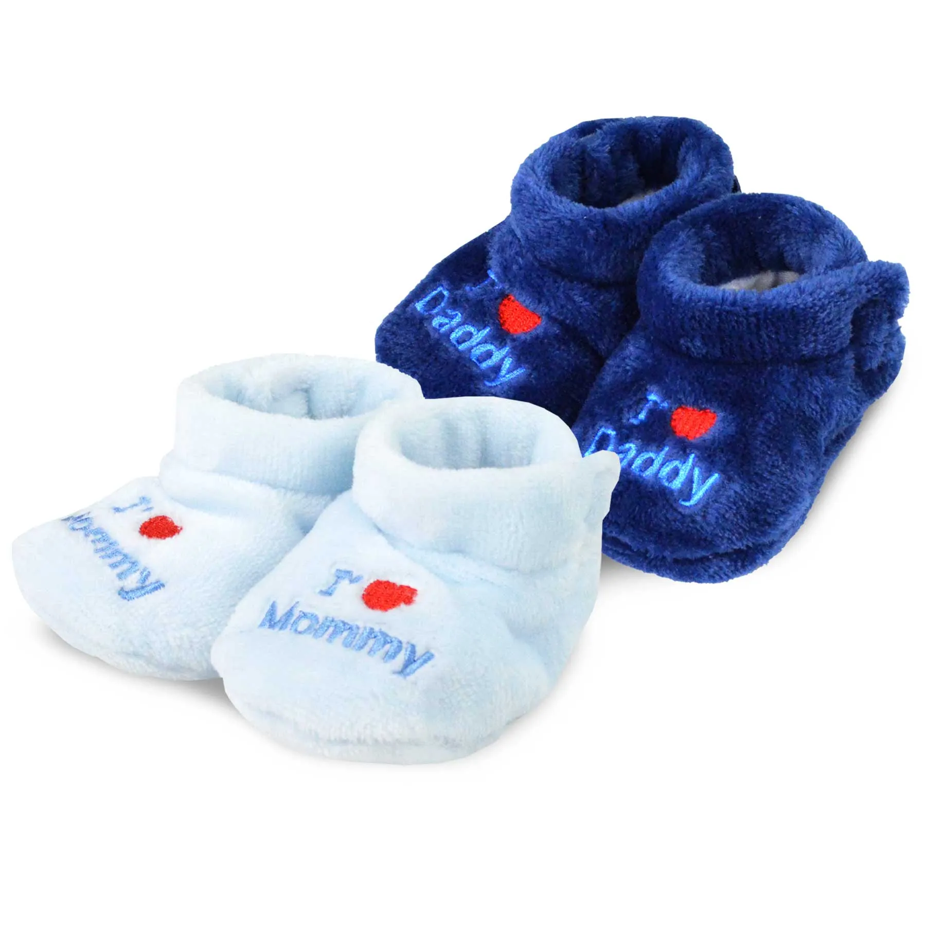 TeeHee Socks Baby Fleece Booties Navy/Blue 2-Pack (40000)