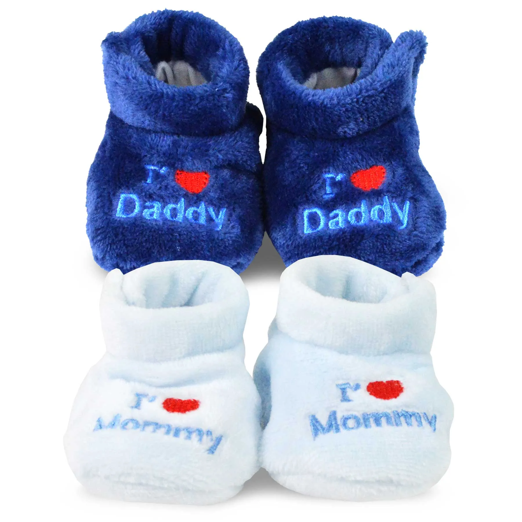TeeHee Socks Baby Fleece Booties Navy/Blue 2-Pack (40000)