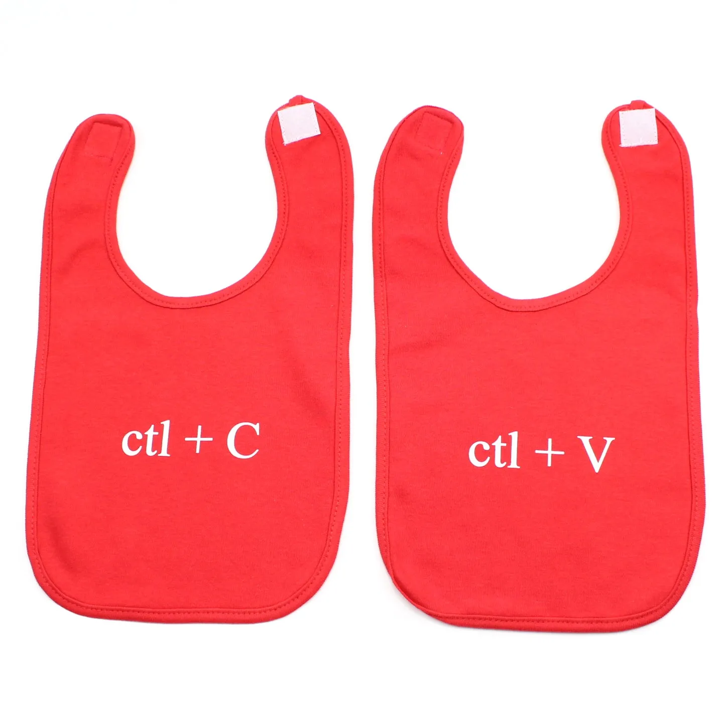 White Copy/Paste(Ctl) Twin Set Unisex Newborn Baby Soft Cotton Bib