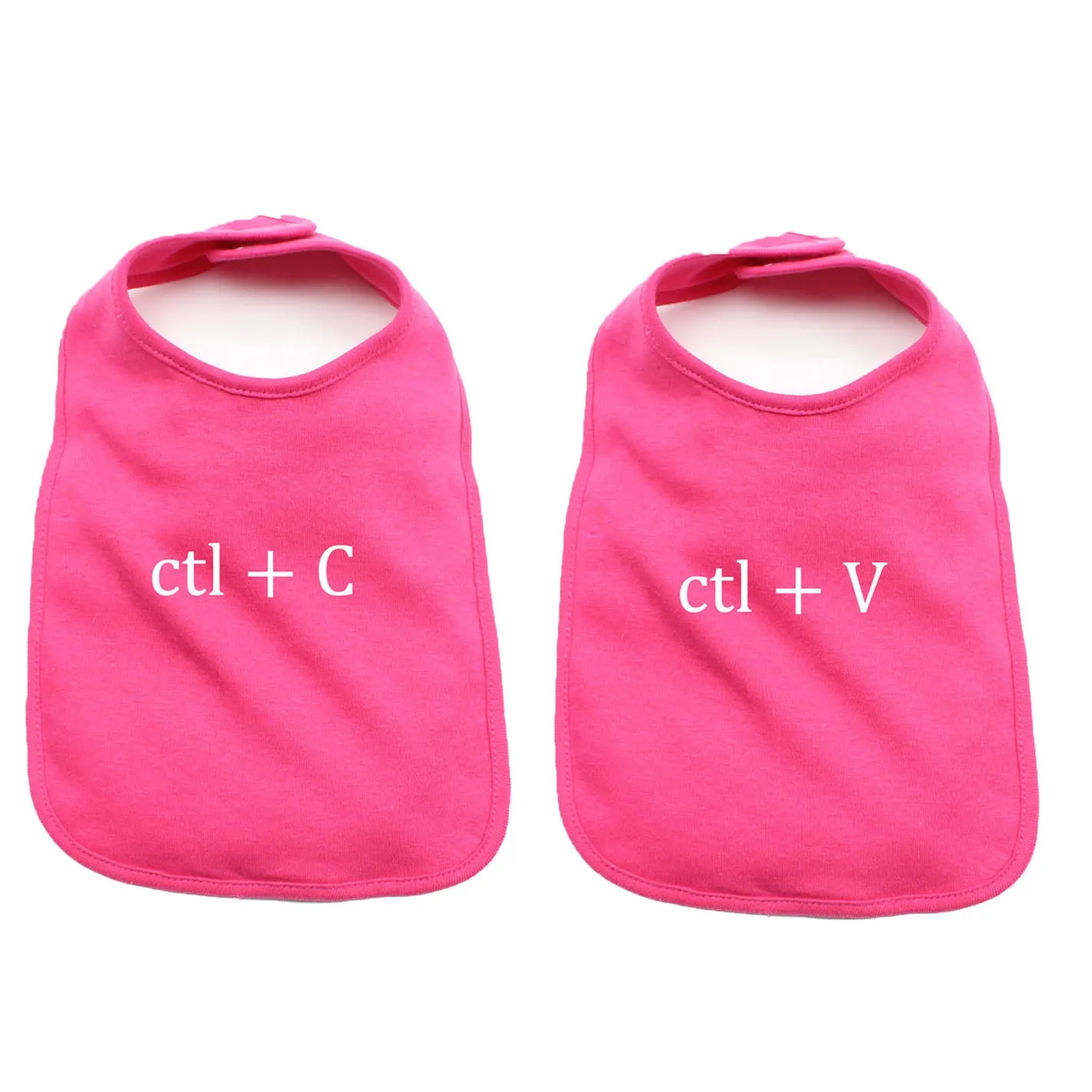 White Copy/Paste(Ctl) Twin Set Unisex Newborn Baby Soft Cotton Bib