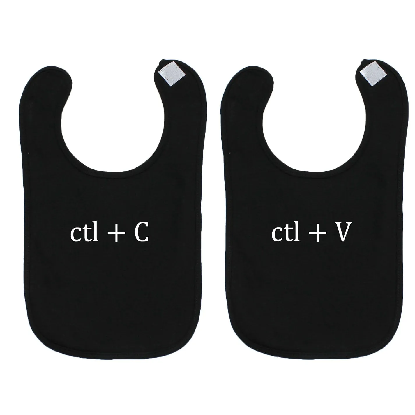 White Copy/Paste(Ctl) Twin Set Unisex Newborn Baby Soft Cotton Bib