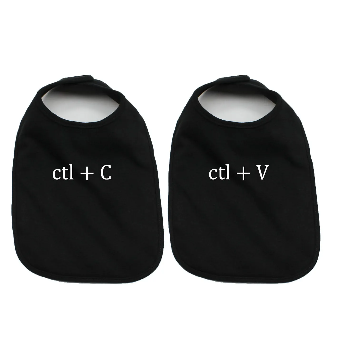White Copy/Paste(Ctl) Twin Set Unisex Newborn Baby Soft Cotton Bib